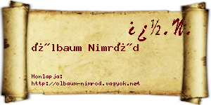 Ölbaum Nimród névjegykártya